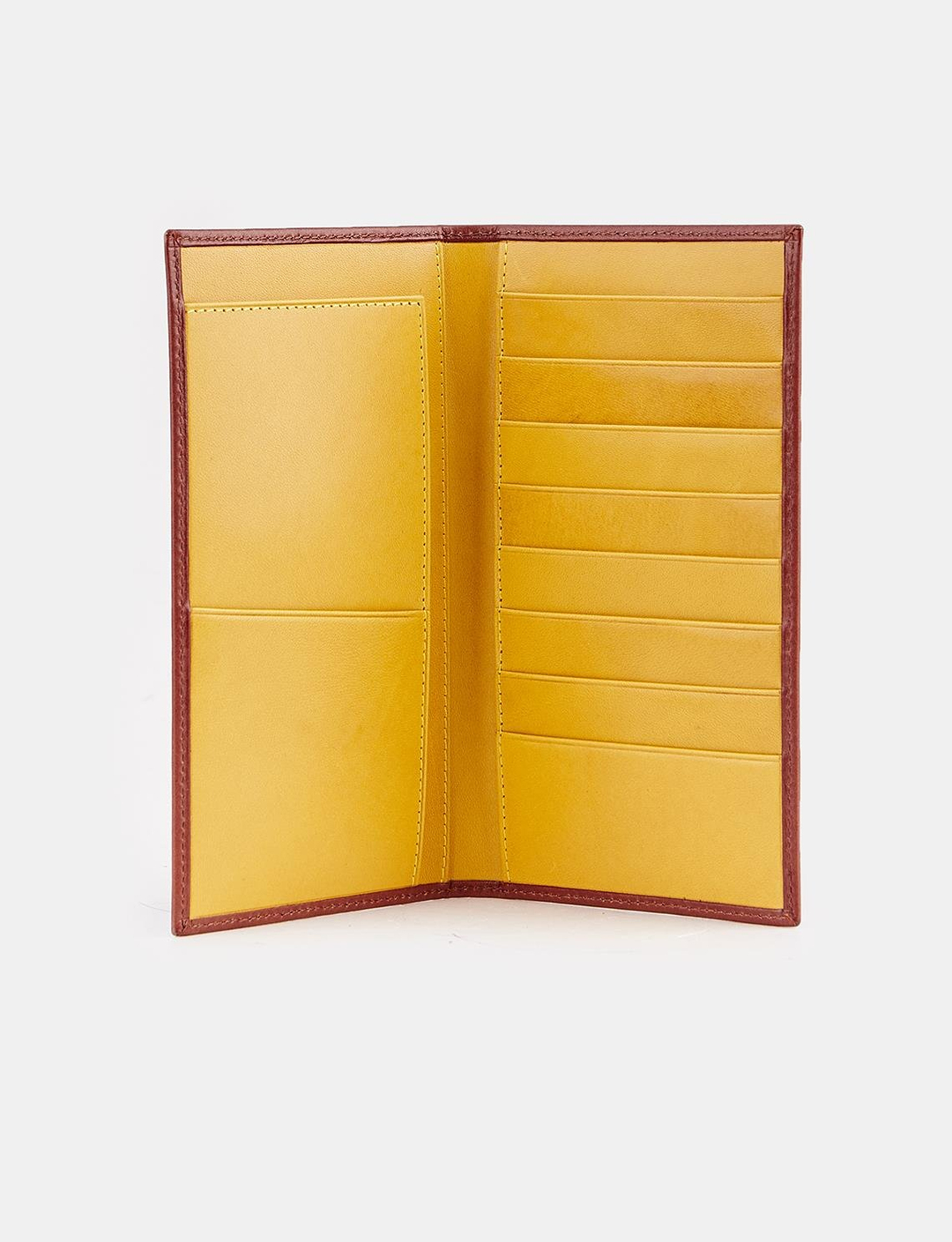 Hakiki Deri Kahverengi Bölmeli Kartlık