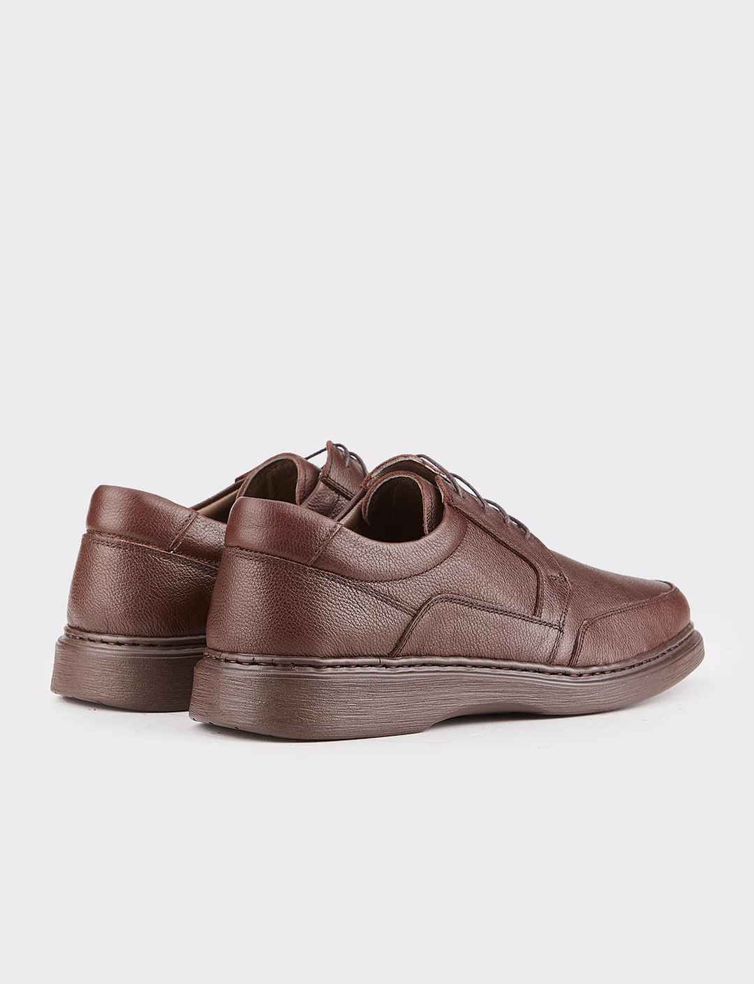 Men Brown Genuine Leather Casual Shoes