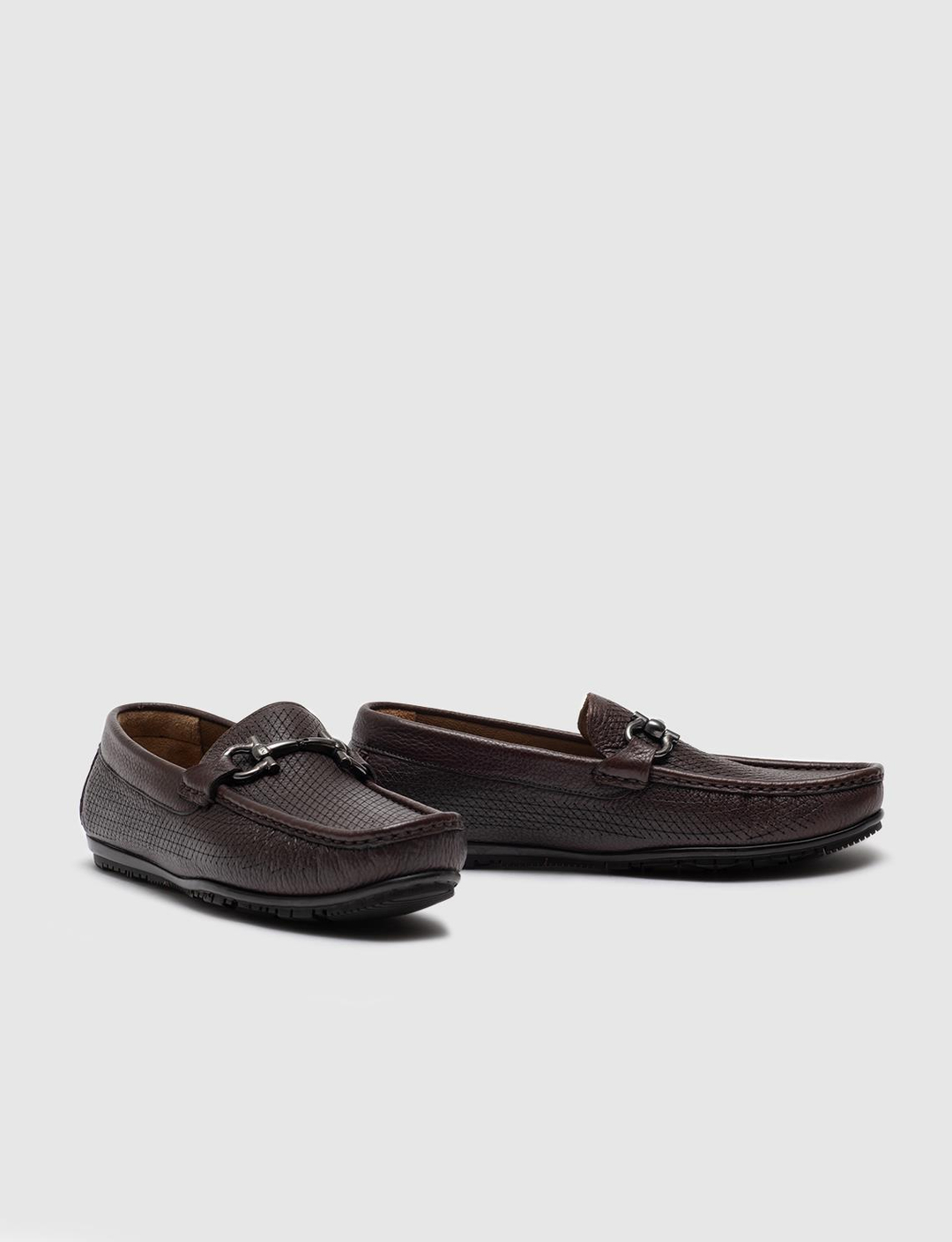 Men Brown Genuine Leather Bit Loafers