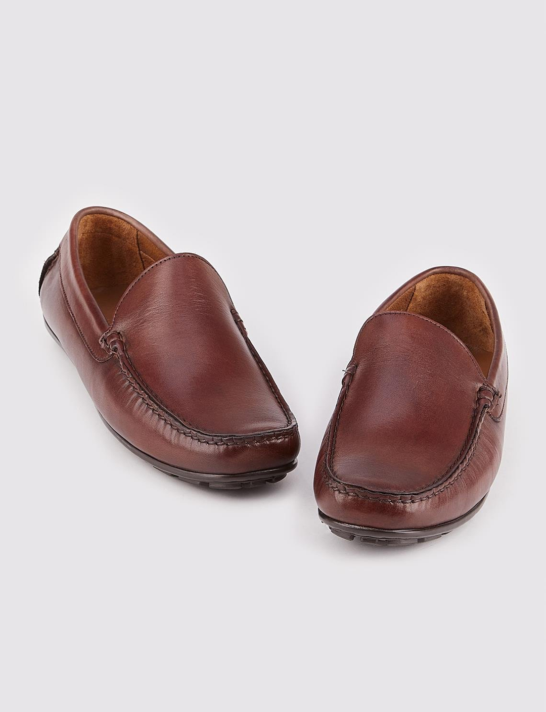Hakiki Deri Kahverengi Erkek Loafer Ayakkabı