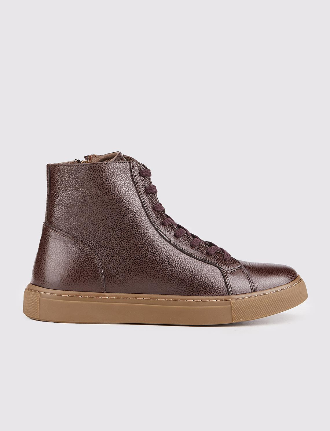 Men Brown Genuine Leather Lace Up Boots