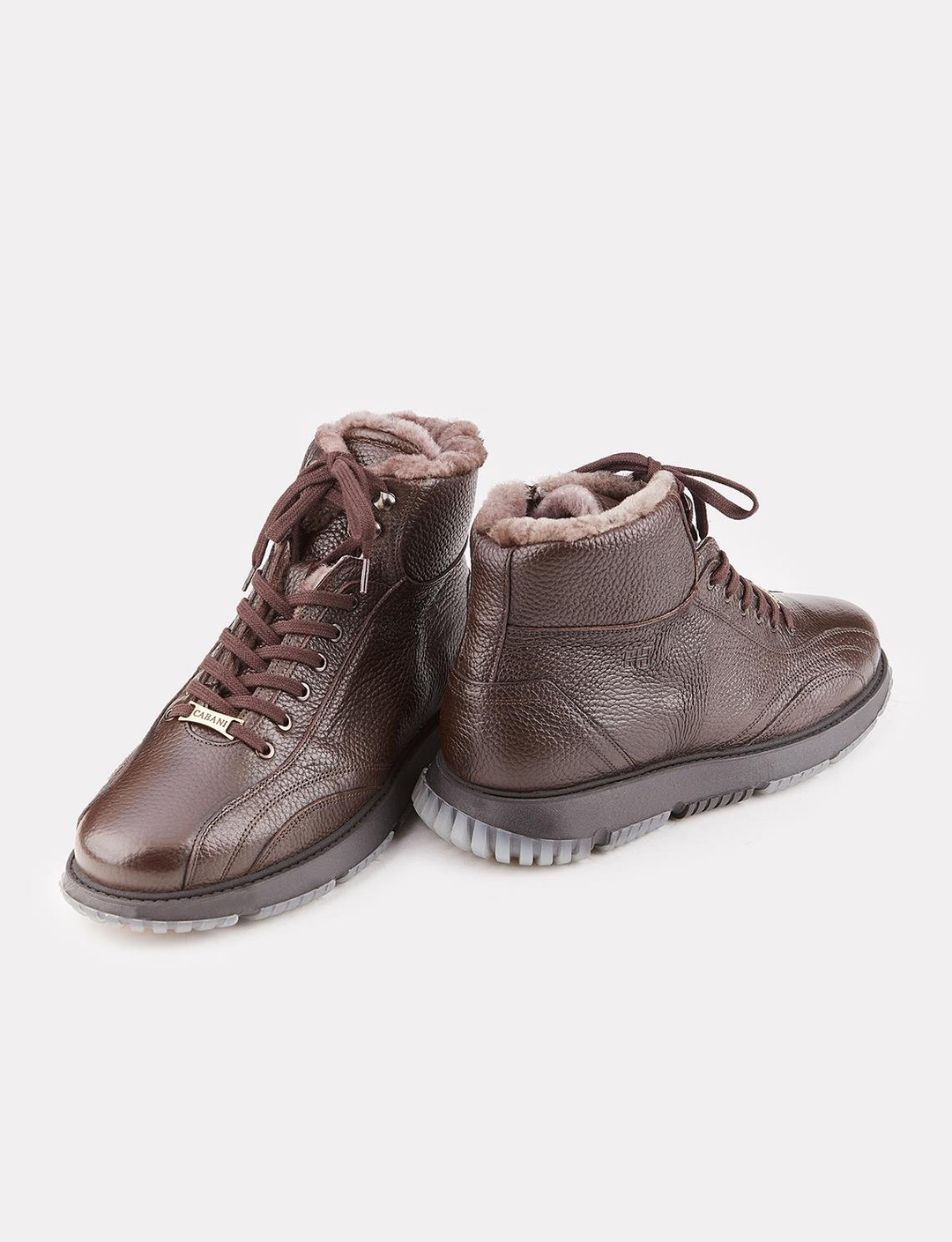 Hakiki Deri Kahverengi Fermuarlı Kürklü Erkek Günlük Bot