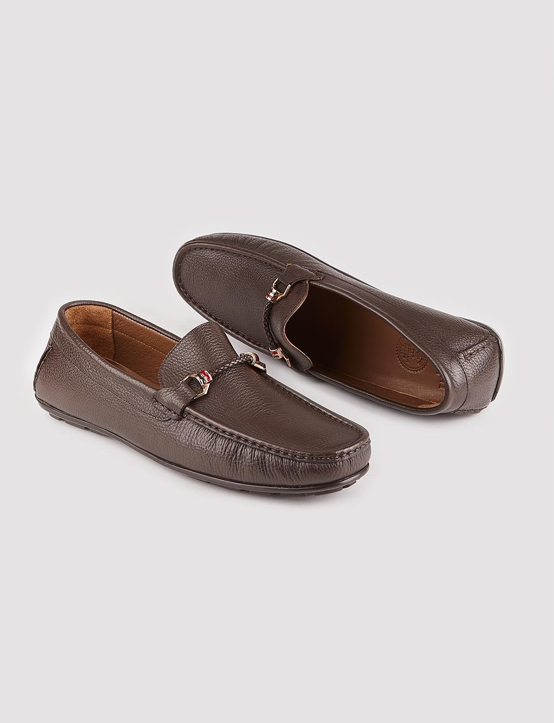 Hakiki Deri Kahverengi Kemerli Erkek Loafer Ayakkabı