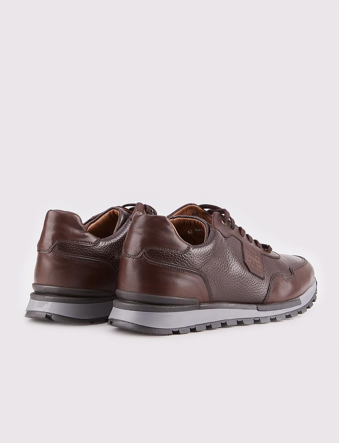 Hakiki Deri Kahverengi Kürklü Erkek Sneaker Spor Ayakkabı