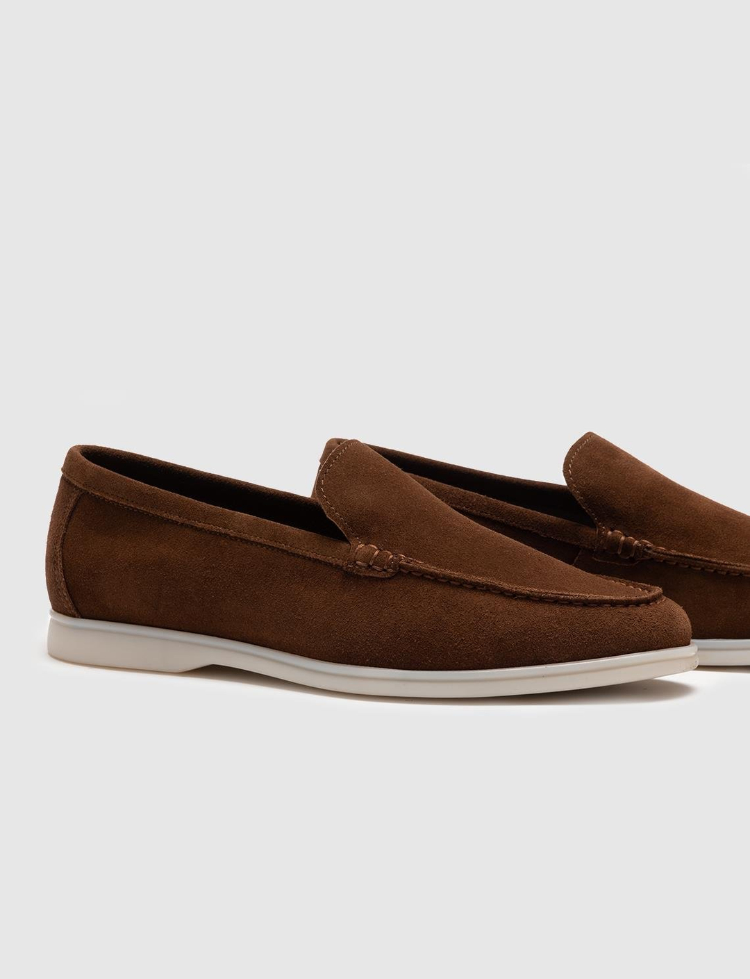 Men Brown Genuine Leather Suede Slip On Casual Shoes