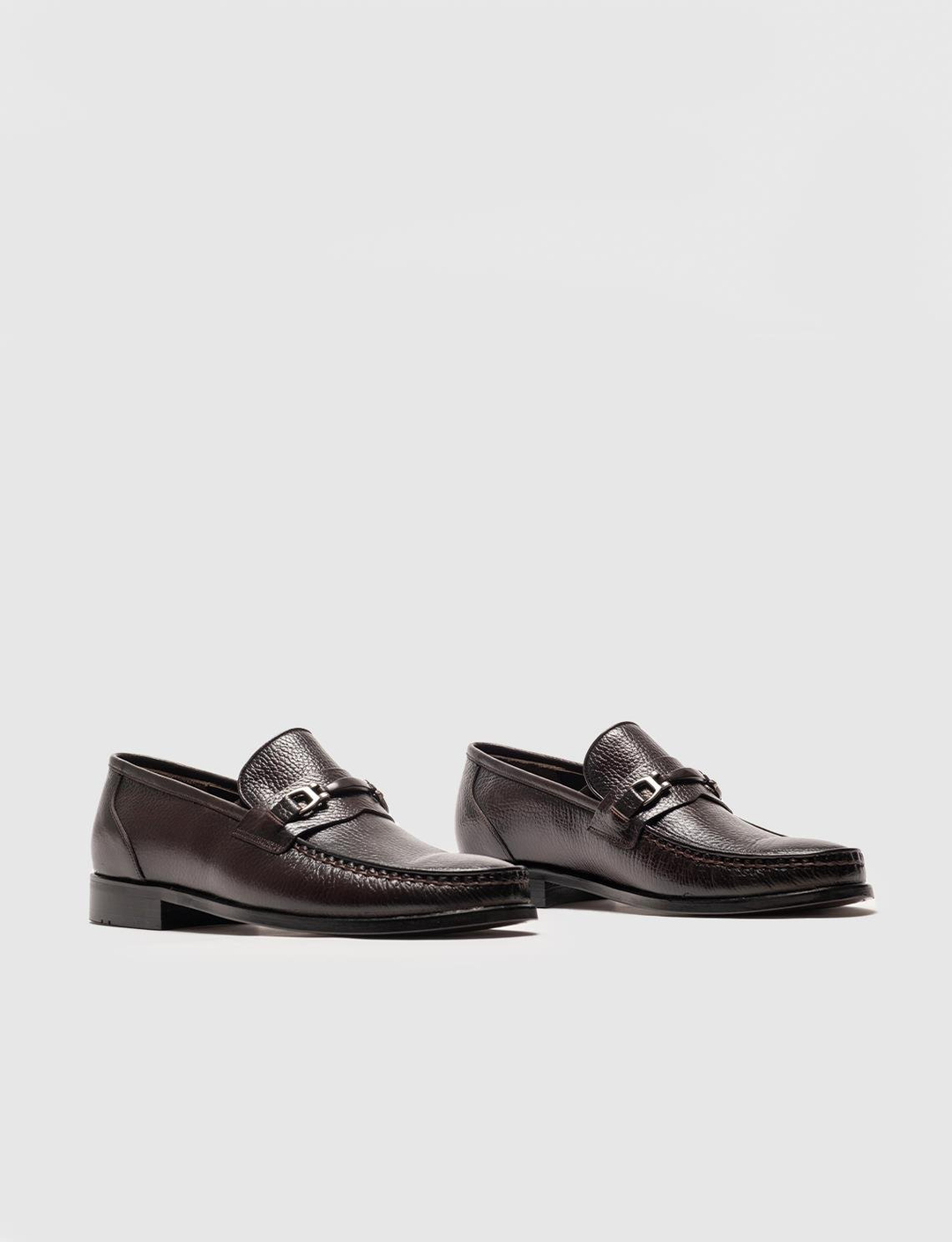 Hakiki Deri Kahverengi Tokalı Erkek Klasik Ayakkabı