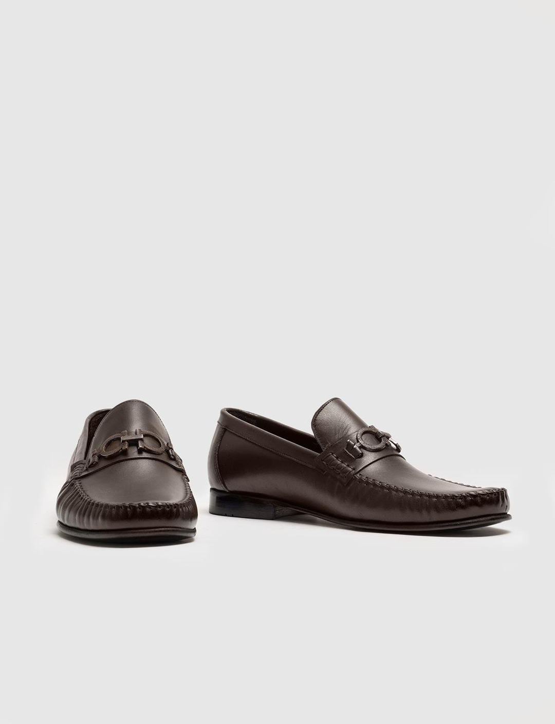 Hakiki Deri Kahverengi Tokalı Erkek Klasik Ayakkabı