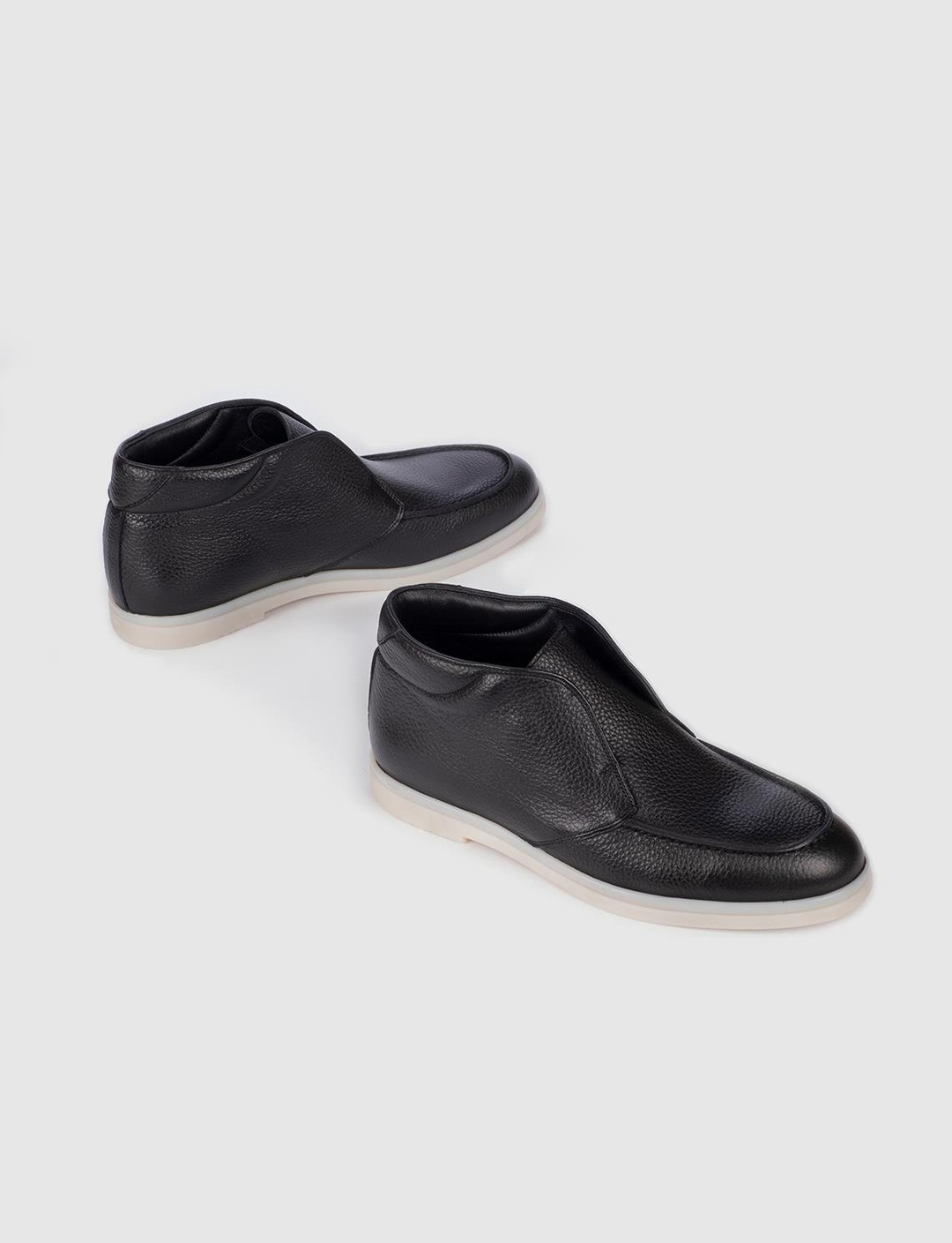 Hakiki Deri Kauçuk Taban Siyah Erkek Günlük Bot