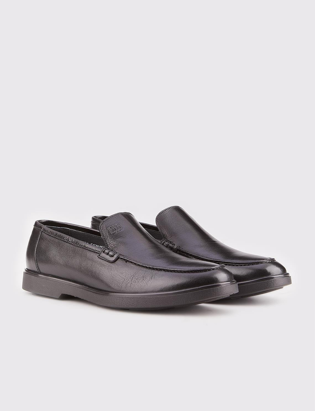 Hakiki Deri Kauçuk Tabanlı Siyah Erkek Günlük Ayakkabı