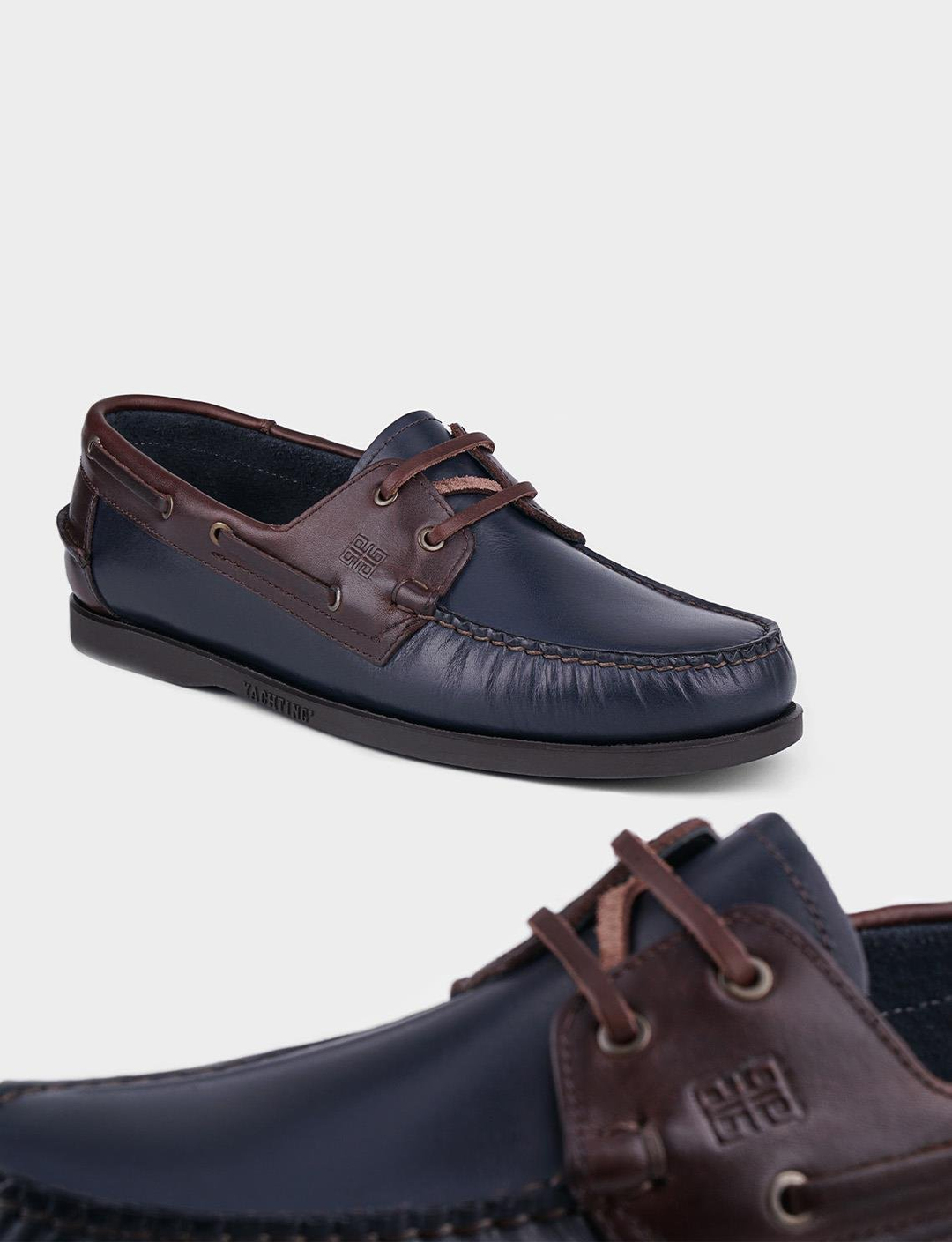 Hakiki Deri Lacivert Bağcık Detaylı Erkek Günlük Ayakkabı