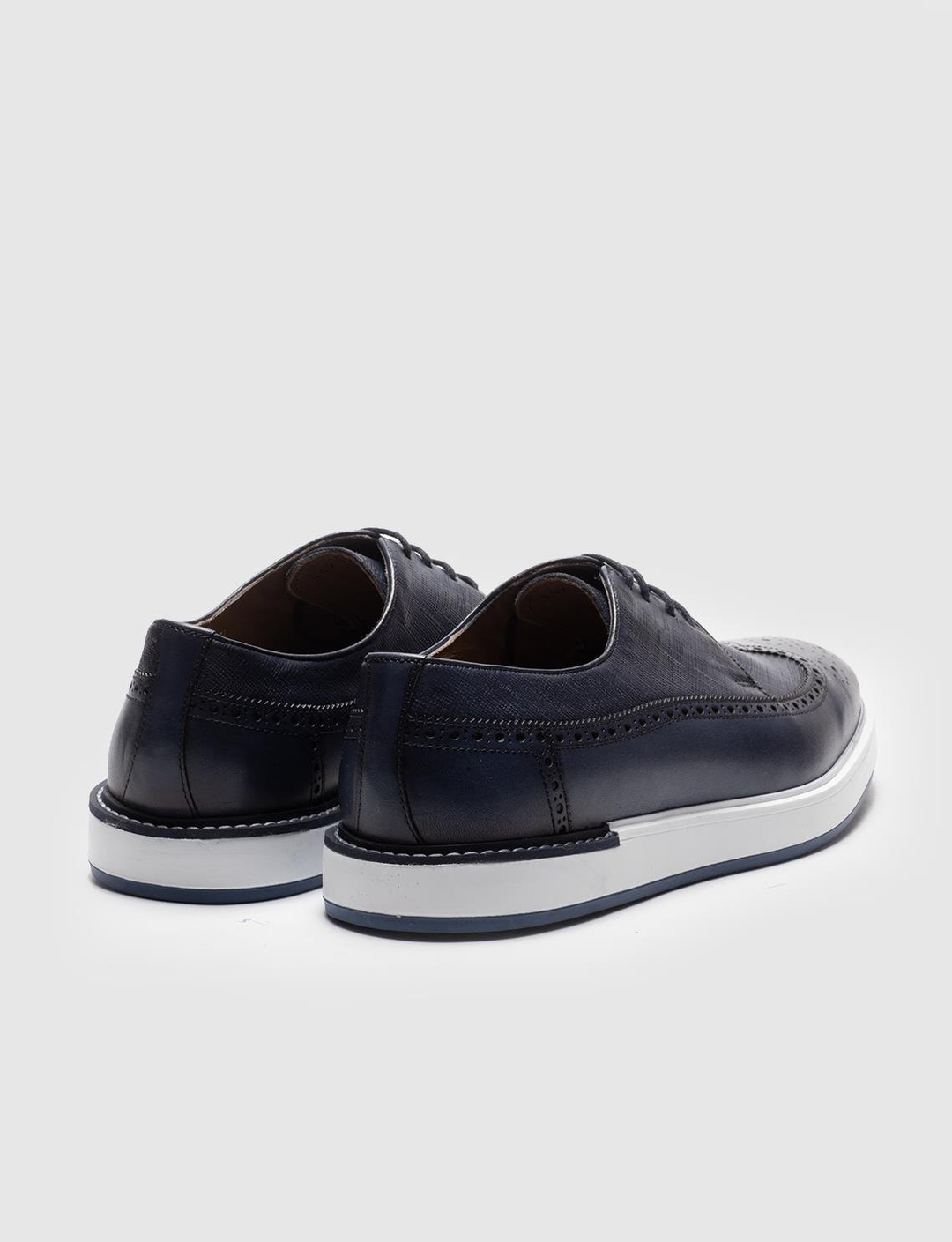 Hakiki Deri Lacivert Bağcıklı Erkek Günlük Ayakkabı