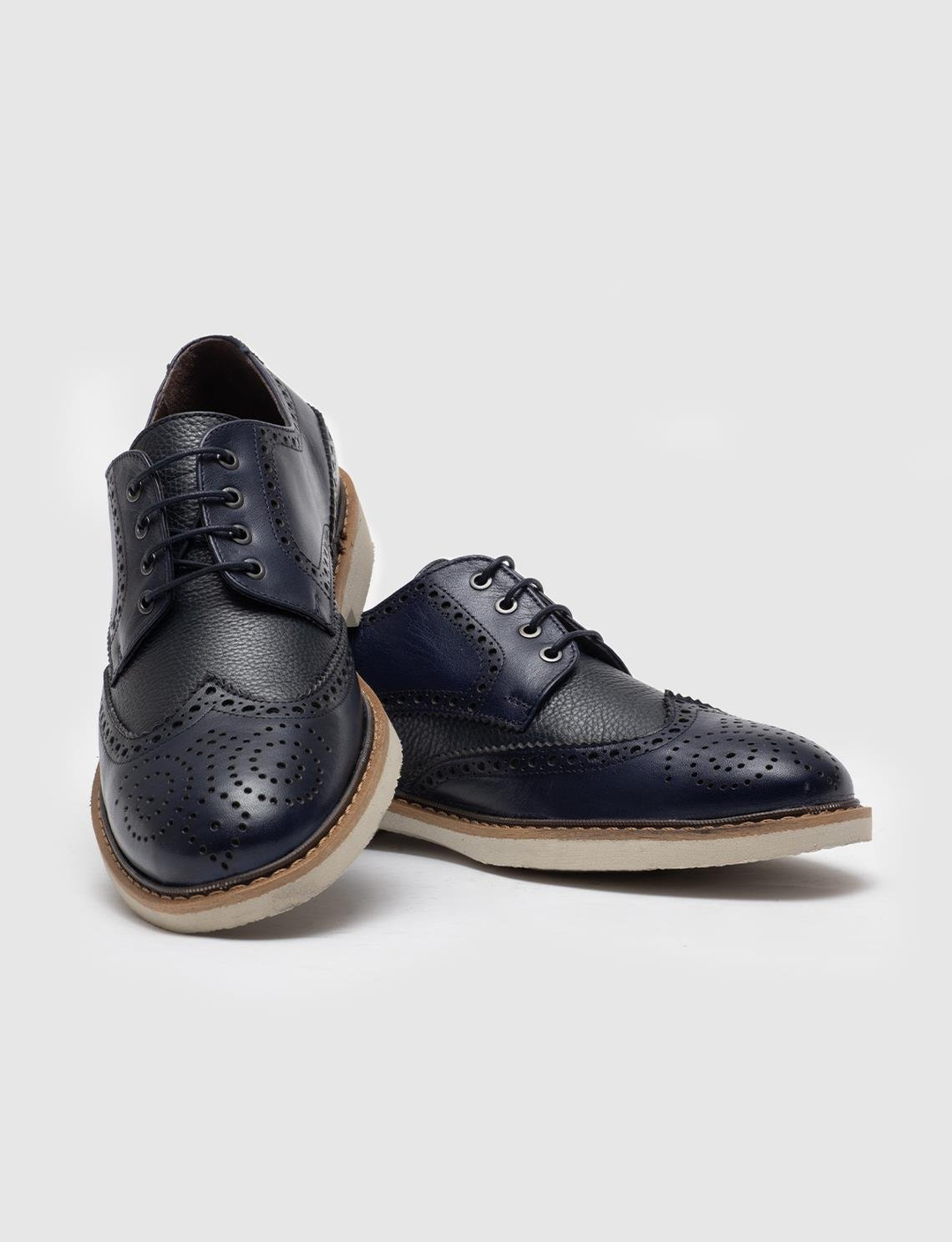 Hakiki Deri Lacivert Bağcıklı Erkek Günlük Ayakkabı