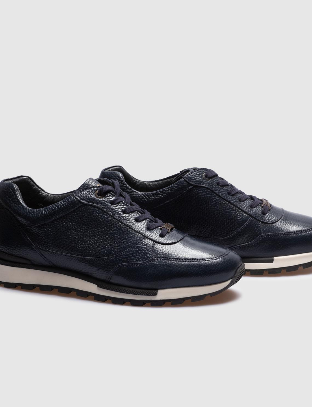 Hakiki Deri Lacivert Bağcıklı Erkek Spor Ayakkabı
