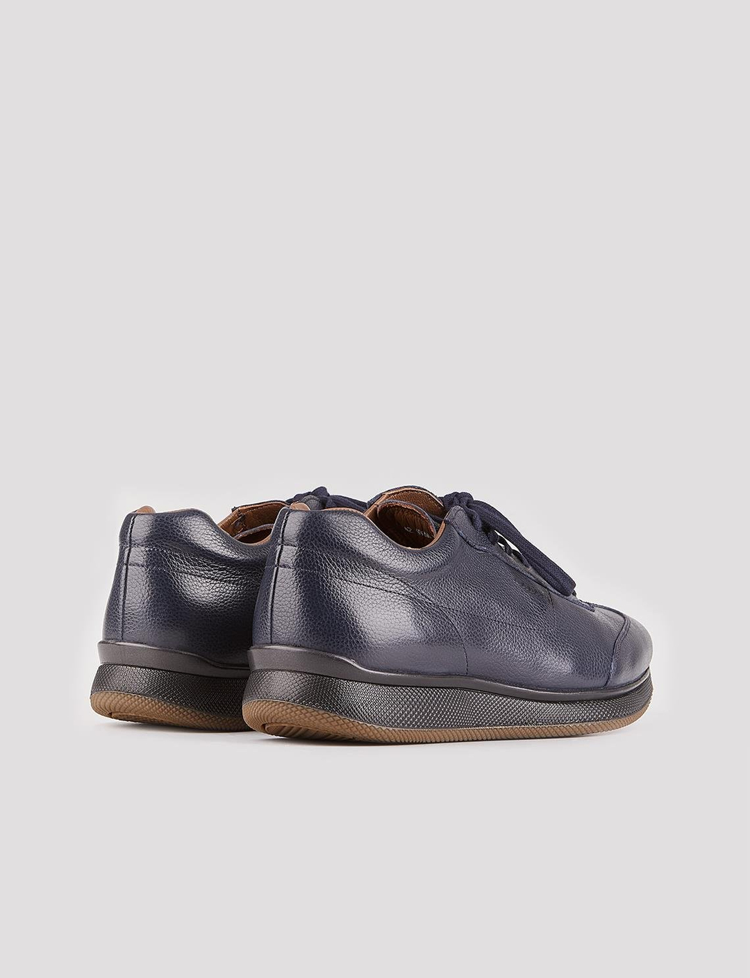 Hakiki Deri Lacivert Bağcıklı Kışlık Erkek Sneaker Spor Ayakkabı