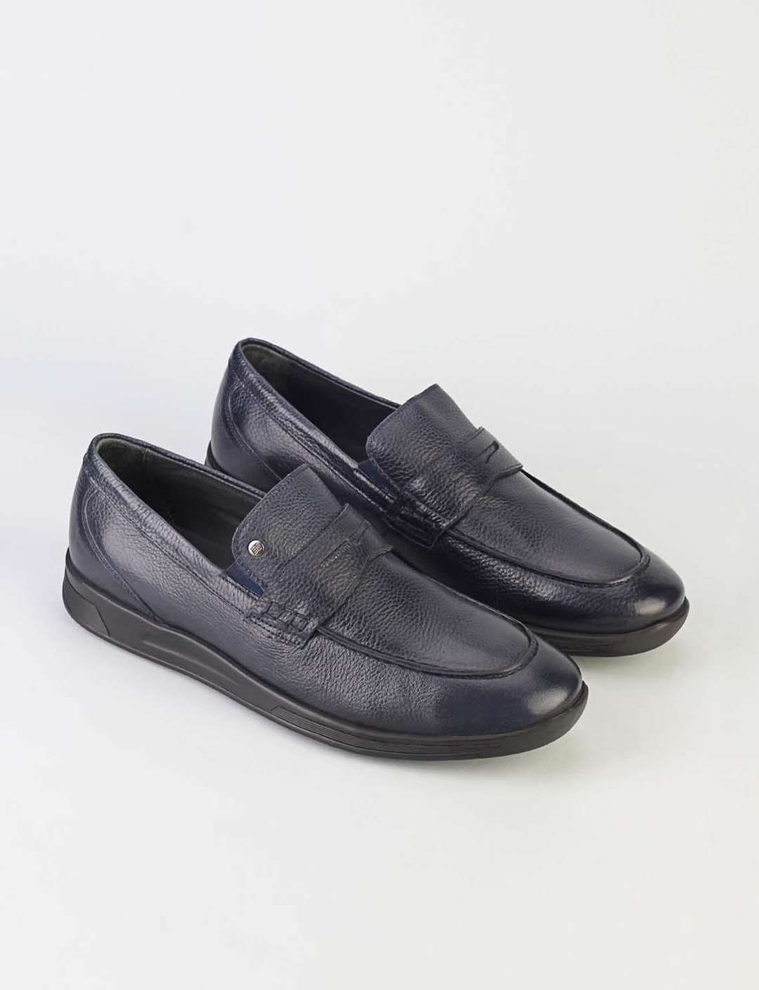 Hakiki Deri Lacivert Erkek Günlük Ayakkabı