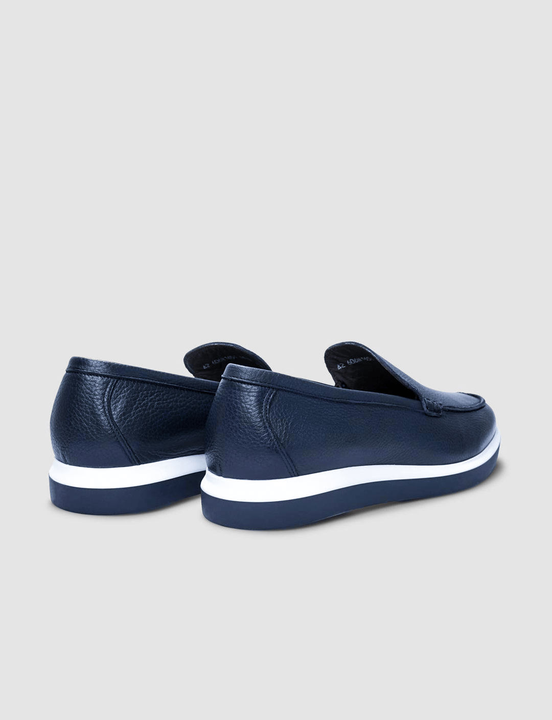 Men Genuine Leather Navy Blue  Shoes