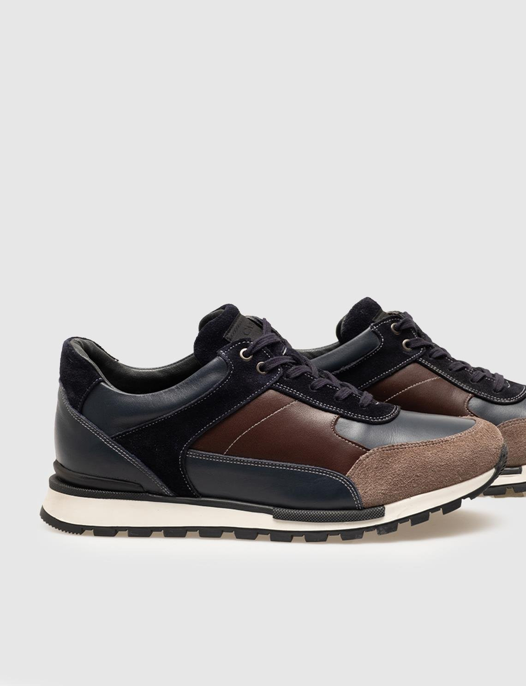 Hakiki Deri Lacivert Kürklü Bağcıklı Erkek Spor Ayakkabı