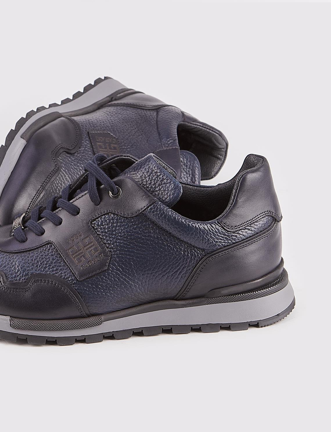 Hakiki Deri Lacivert Kürklü Erkek Spor Ayakkabı