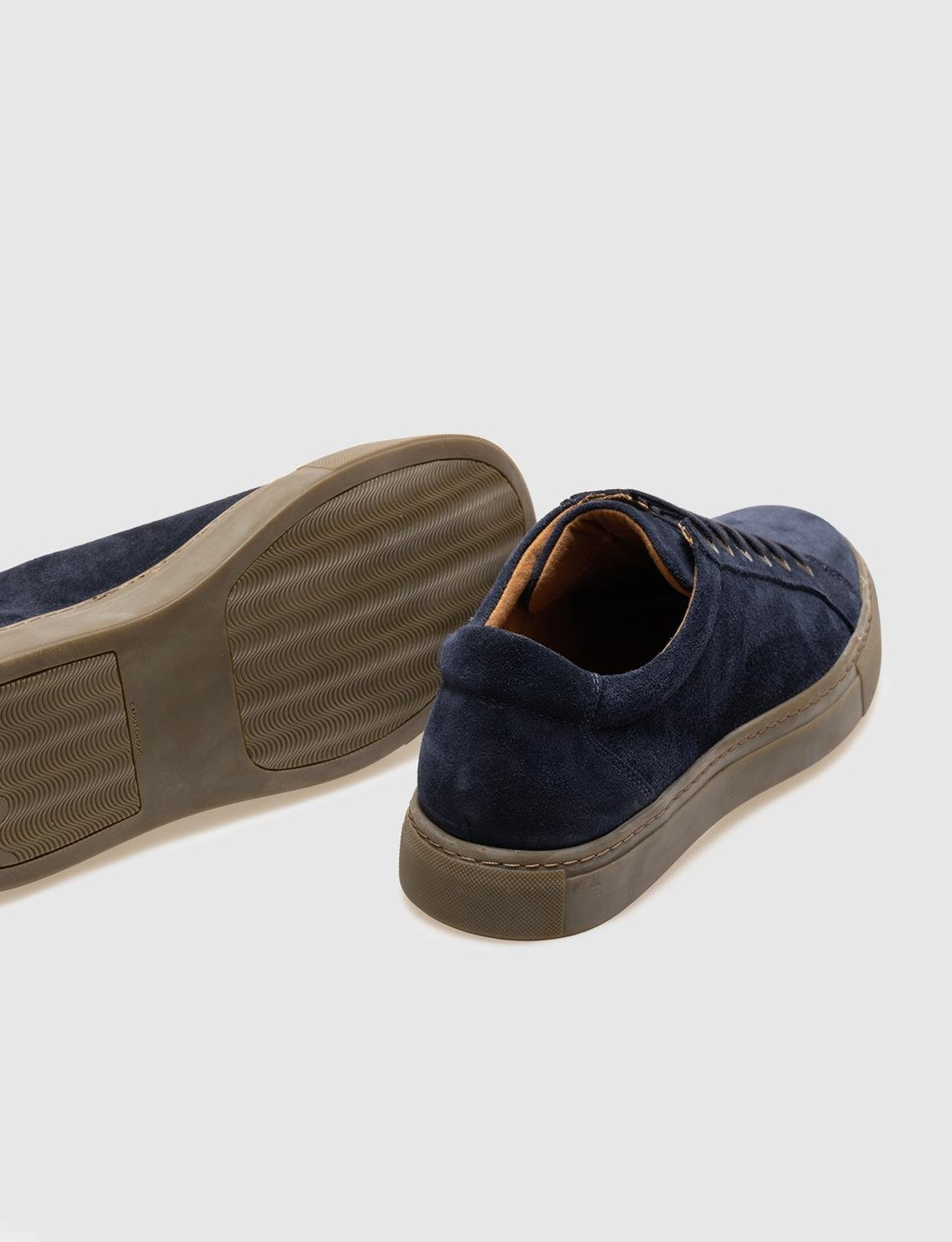 Hakiki Deri Lacivert Süet Bağcıklı Erkek Spor Ayakkabı