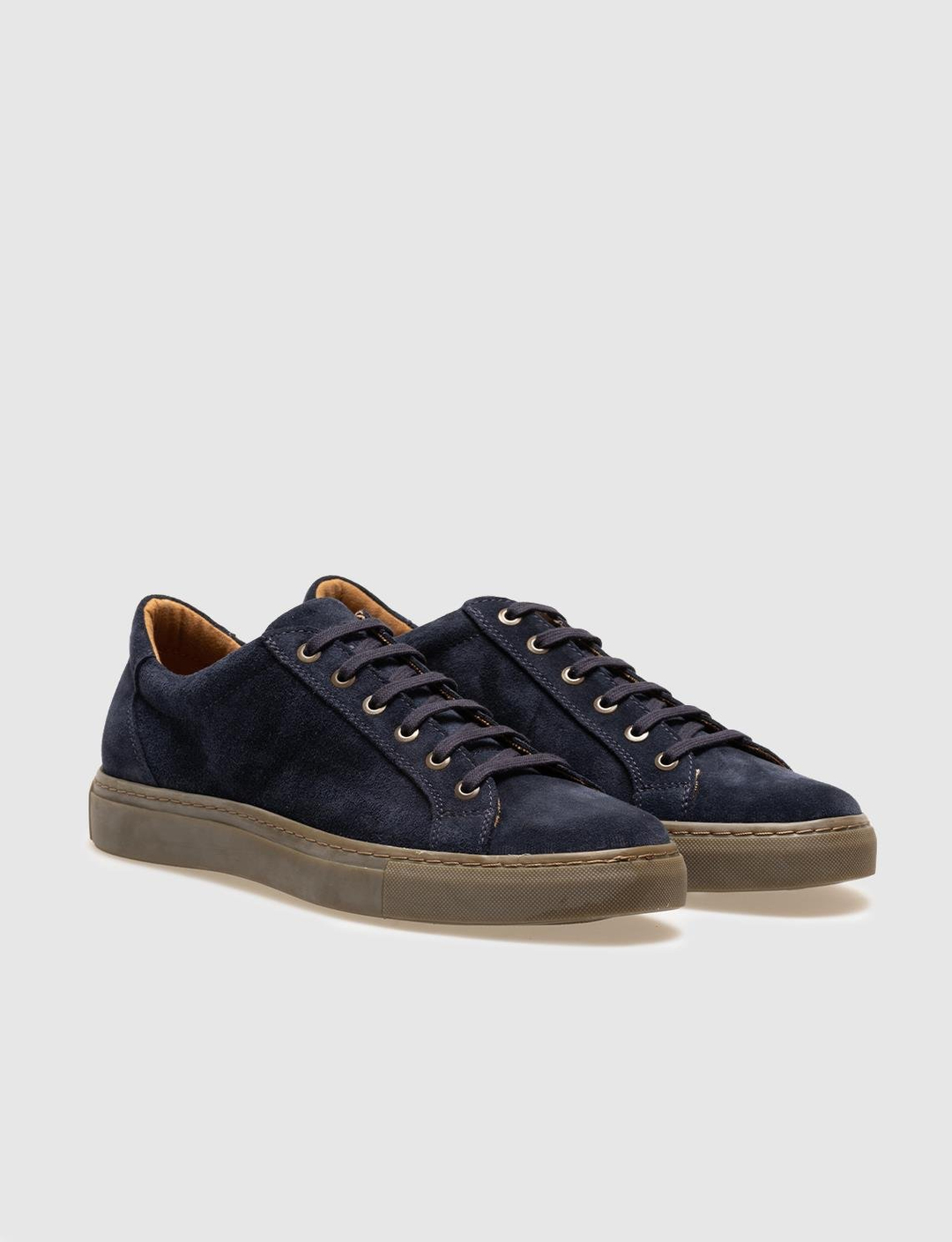 Hakiki Deri Lacivert Süet Bağcıklı Erkek Spor Ayakkabı