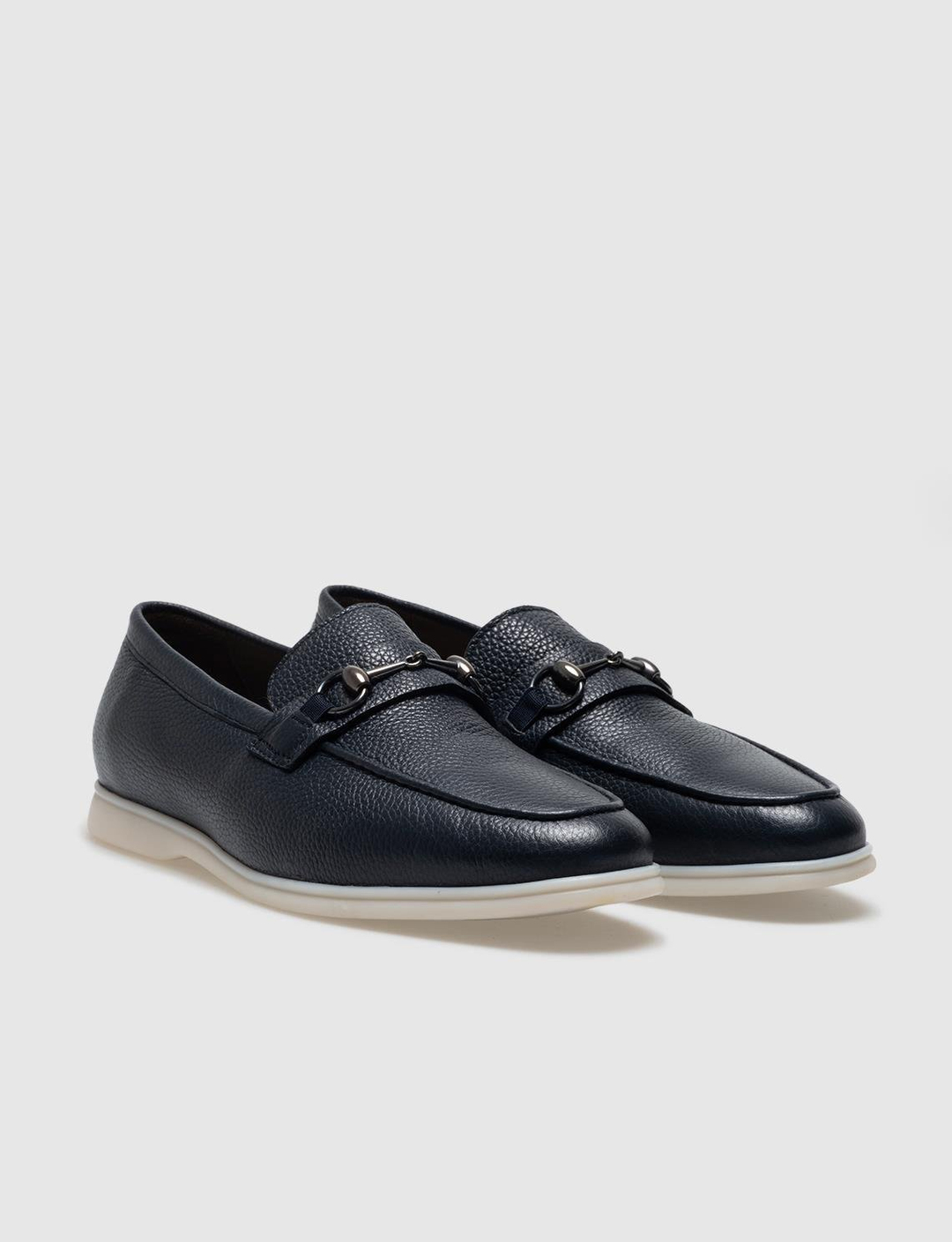 Hakiki Deri Lacivert Tokalı Erkek Loafer