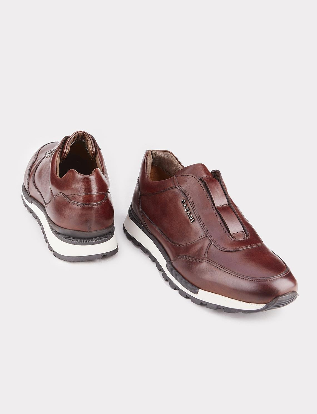 Hakiki Deri Light Kauçuk Taban Kahverengi Erkek Spor Ayakkabı