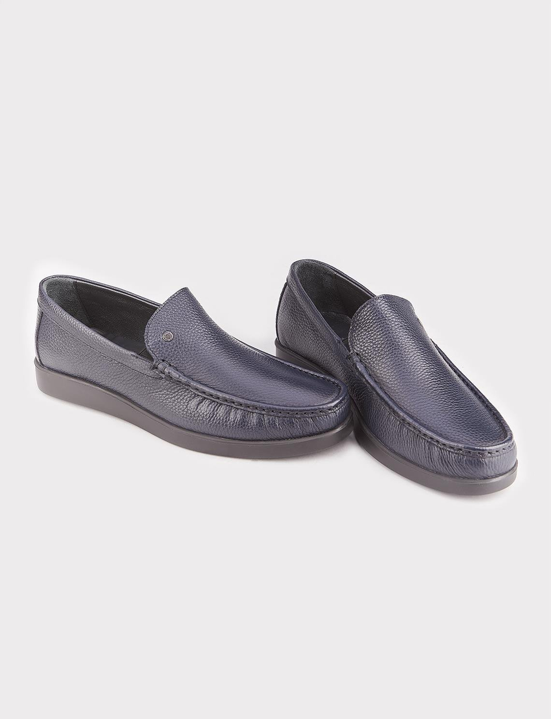 Hakiki Deri Light Kauçuk Tabanlı Lacivert Erkek Günlük Ayakkabı