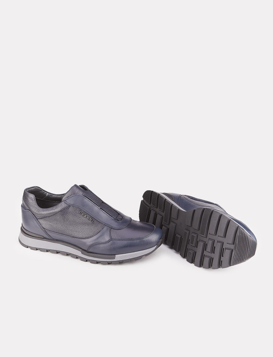 Hakiki Deri Light Kauçuk Tabanlı Lacivert Erkek Spor Ayakkabı