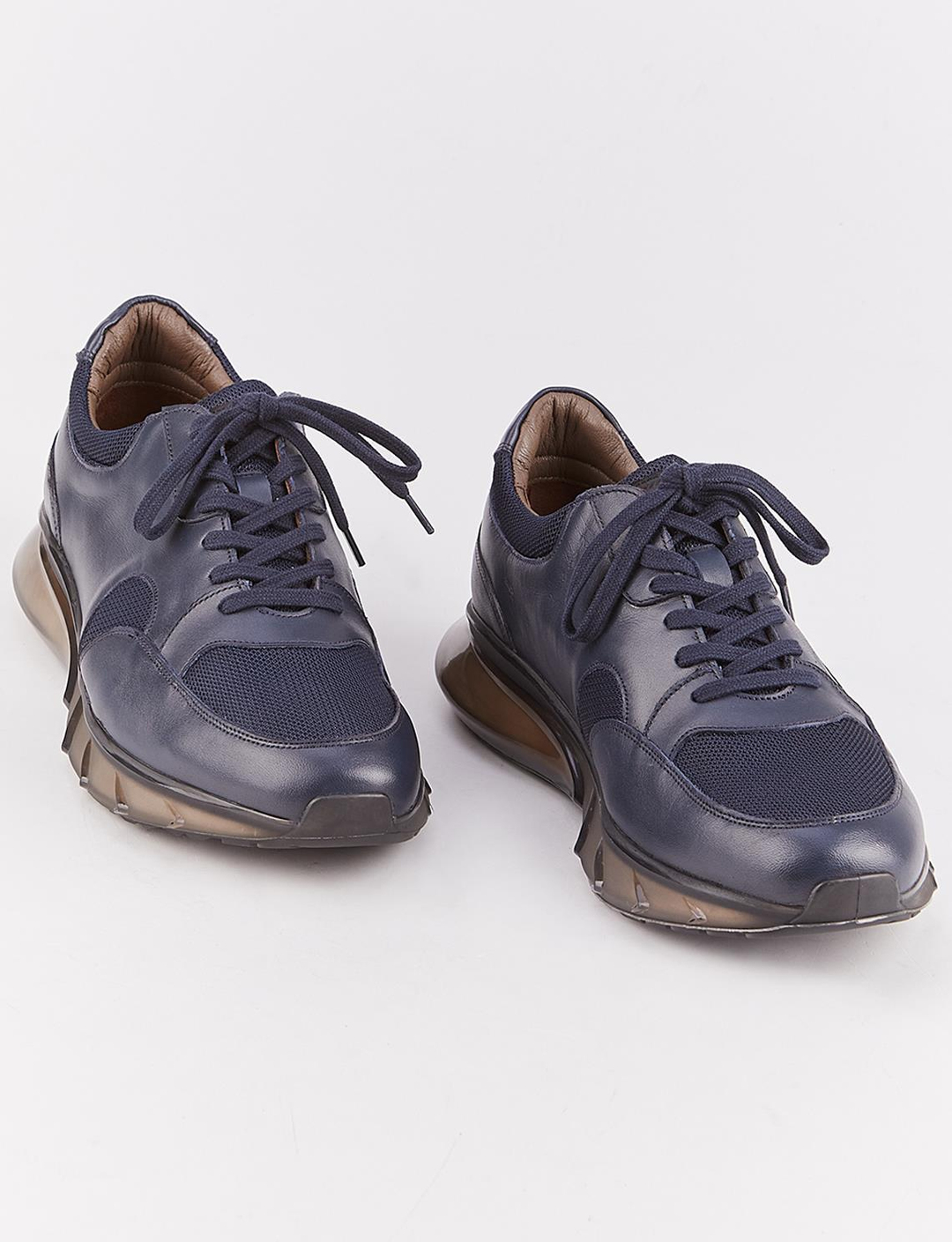 Hakiki Deri Light Tpu Taban Lacivert Bağcıklı Erkek Spor Ayakkabı