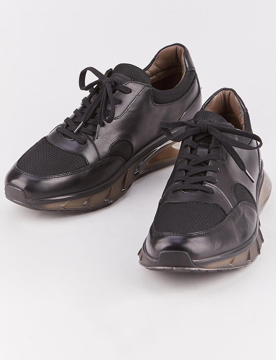 Hakiki Deri Light Tpu Taban Siyah Erkek Bağcıklı Sneaker Spor Ayakkabı