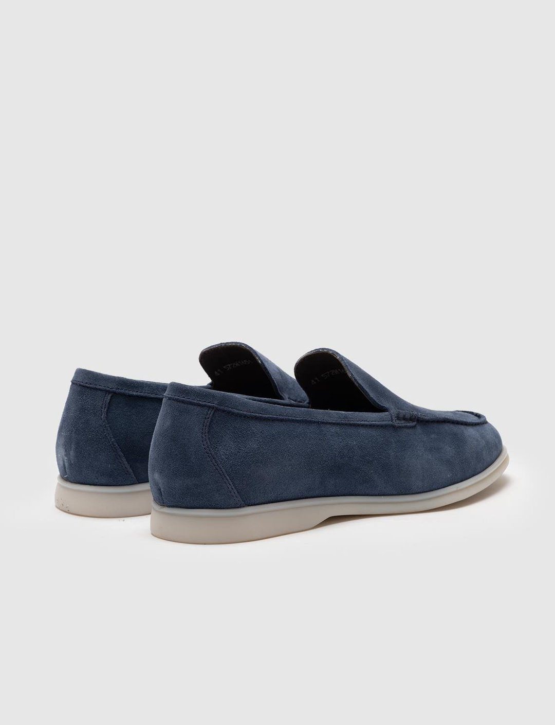 Men Blue Suede Genuine Leather Slip On Casual Shoes