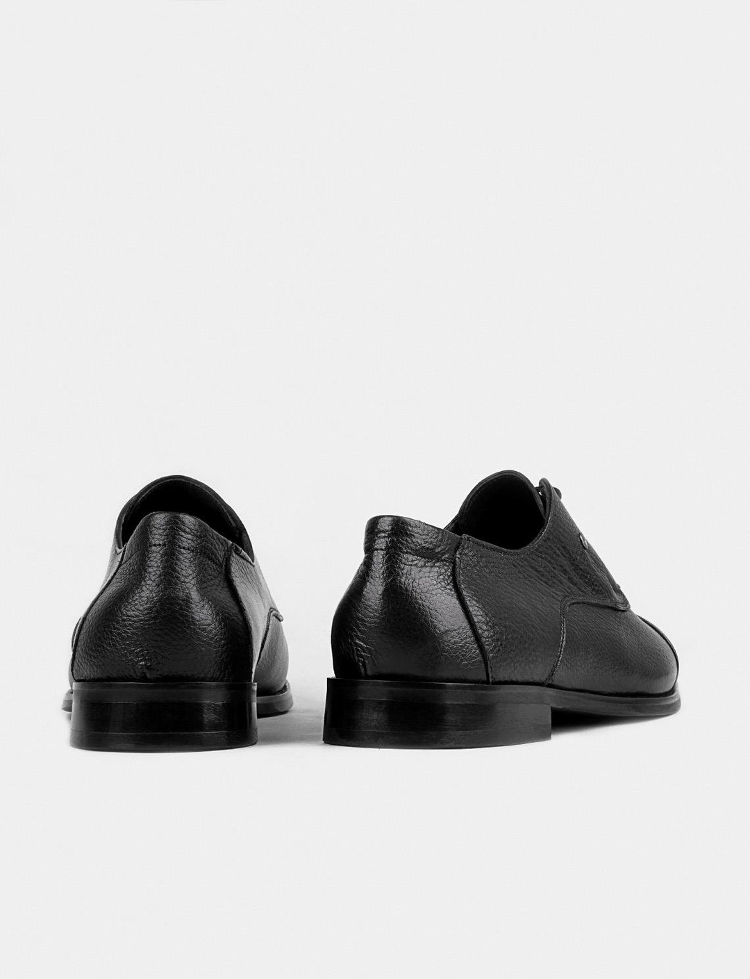 Hakiki Deri Neolt Enjeksiyon Tabanlı Siyah Bağcıklı Erkek Klasik Ayakkabı