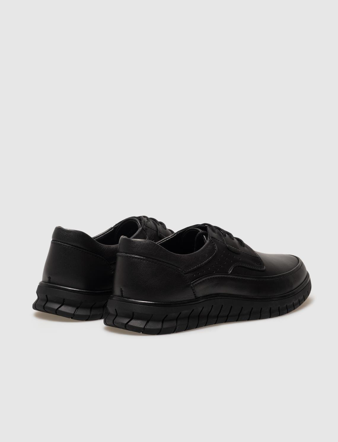 Hakiki Deri Siyah Bağcıklı Erkek Günlük Ayakkabı