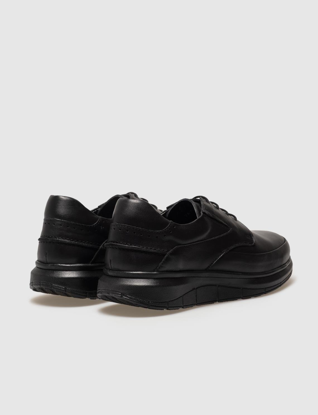 Hakiki Deri Siyah Bağcıklı Erkek Günlük Ayakkabı