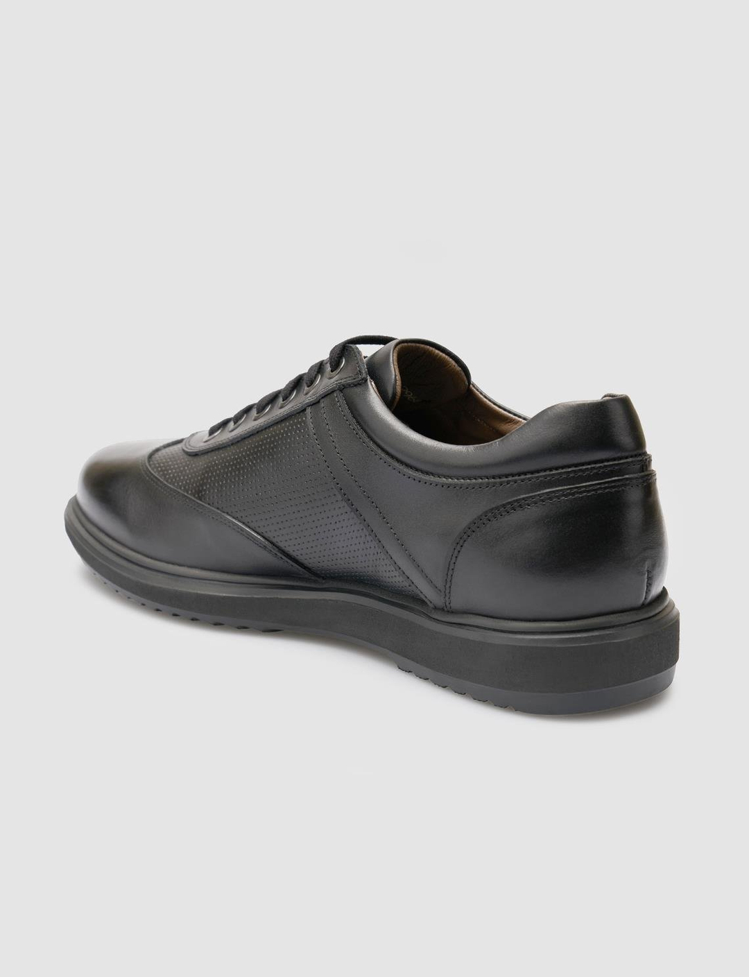 Hakiki Deri Siyah Bağcıklı Erkek Günlük Ayakkabı