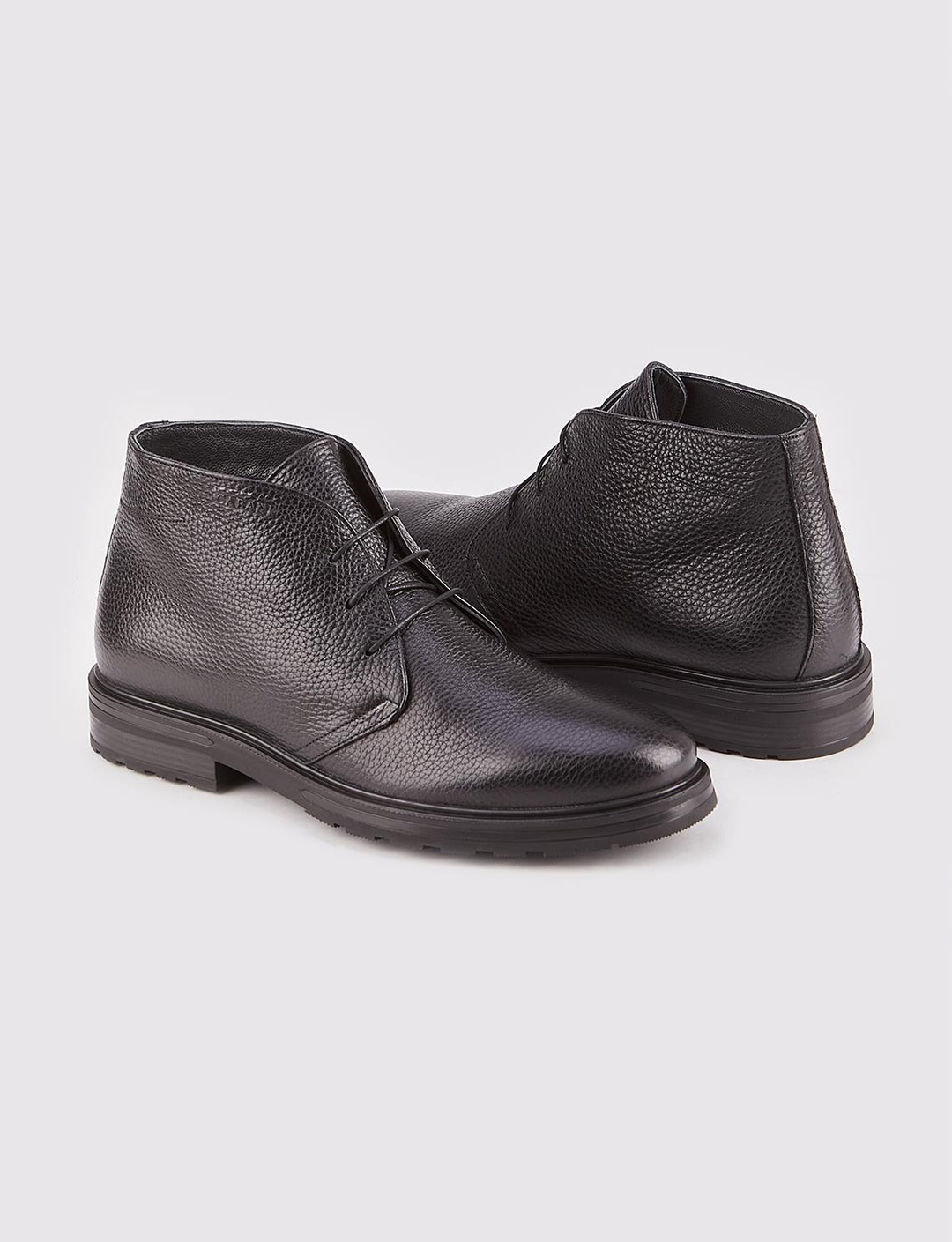 Hakiki Deri Siyah Bağcıklı Erkek Günlük  Bot