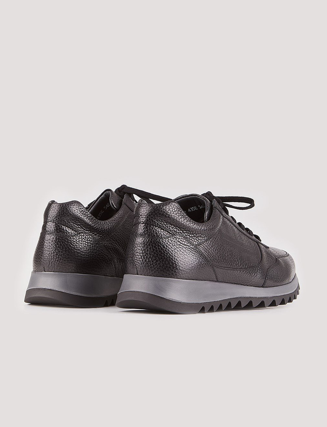 Men Black Genuine Leather Lace Up Casual Shoes