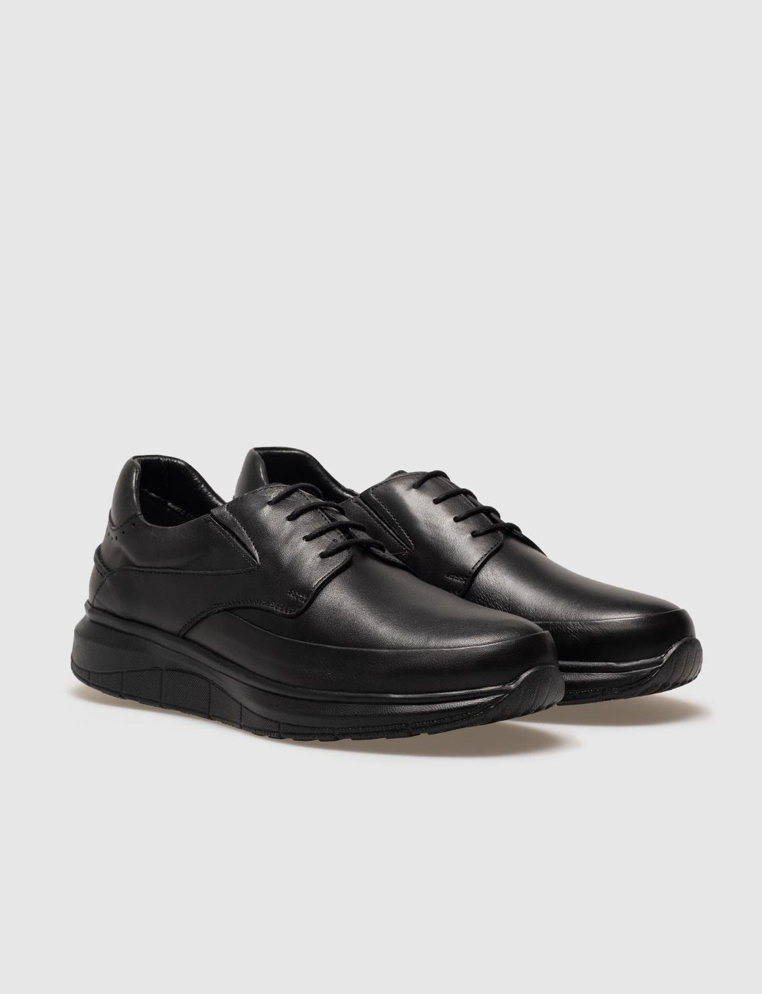 Hakiki Deri Siyah Bağcıklı Erkek Günlük Ayakkabı