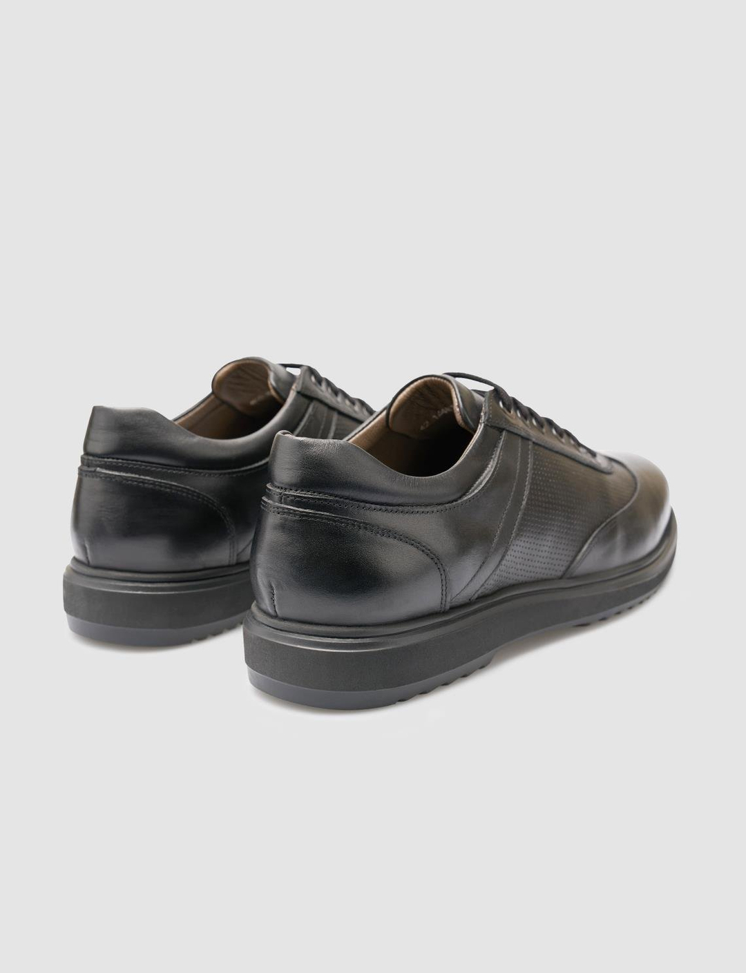 Hakiki Deri Siyah Bağcıklı Erkek Günlük Ayakkabı