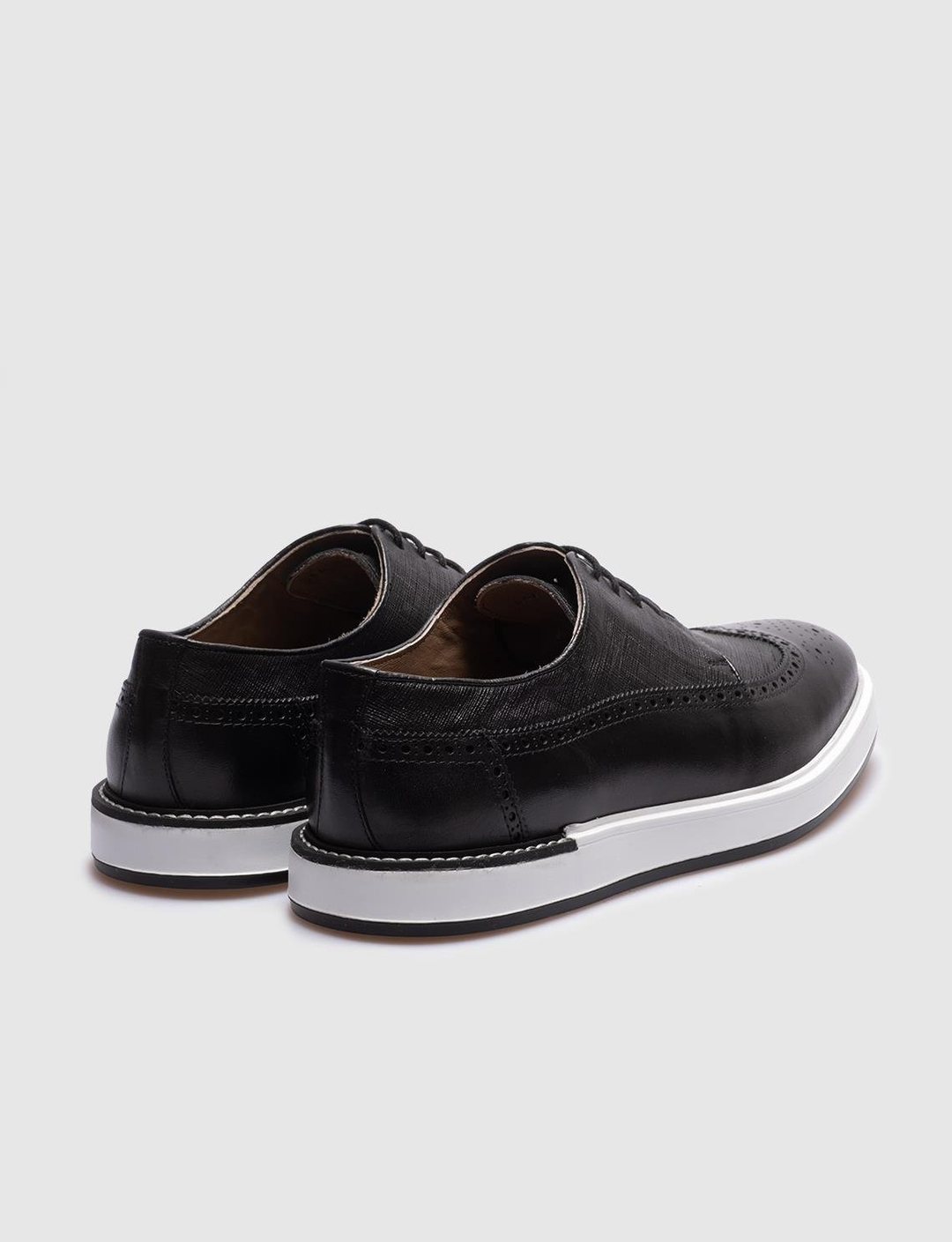 Hakiki Deri Siyah Bağcıklı Erkek Günlük Ayakkabı