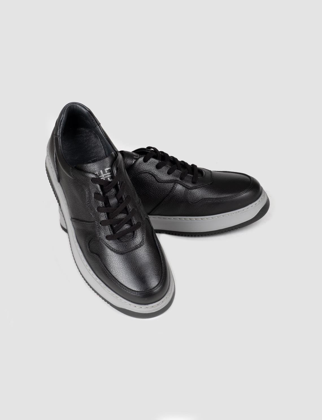 Hakiki Deri Siyah Bağcıklı Erkek Sneaker Spor Ayakkabı