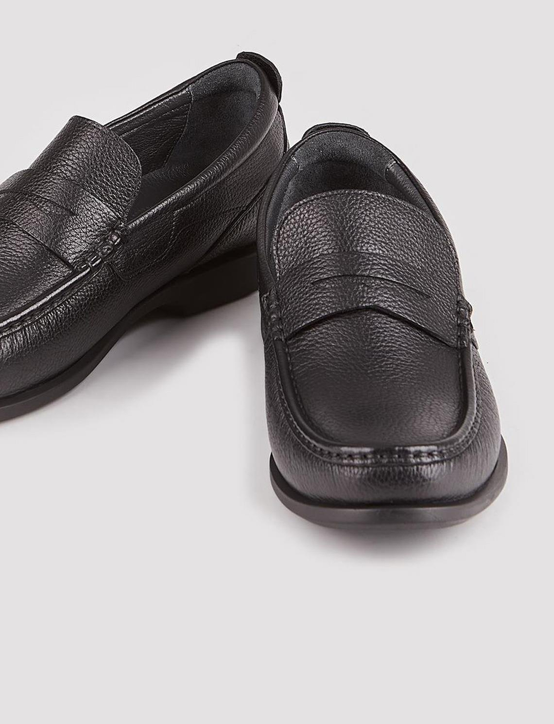 Hakiki Deri Siyah Erkek Dikiş Detaylı Günlük Ayakkabı