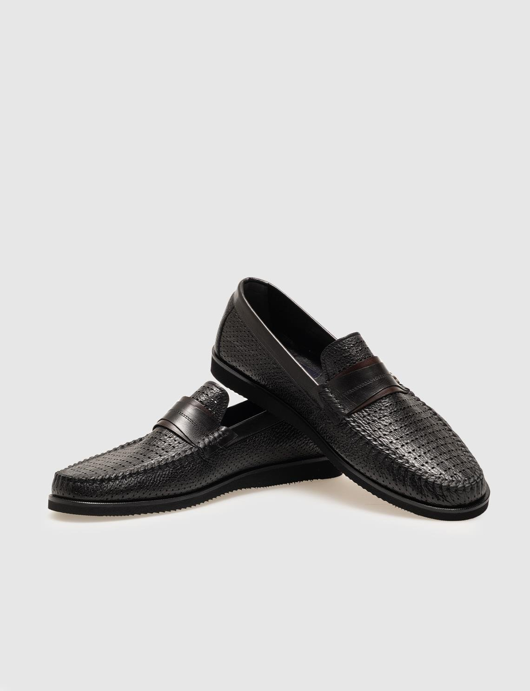 Genuine Leather Black Men Daily Shoes