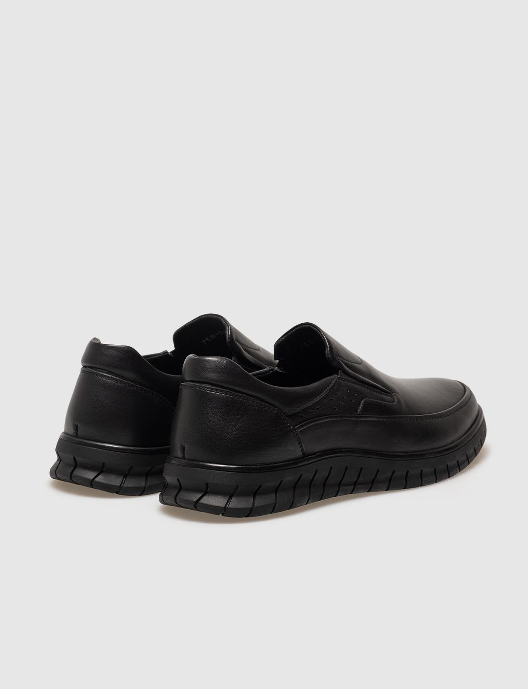 Hakiki Deri Siyah Erkek Günlük Ayakkabı