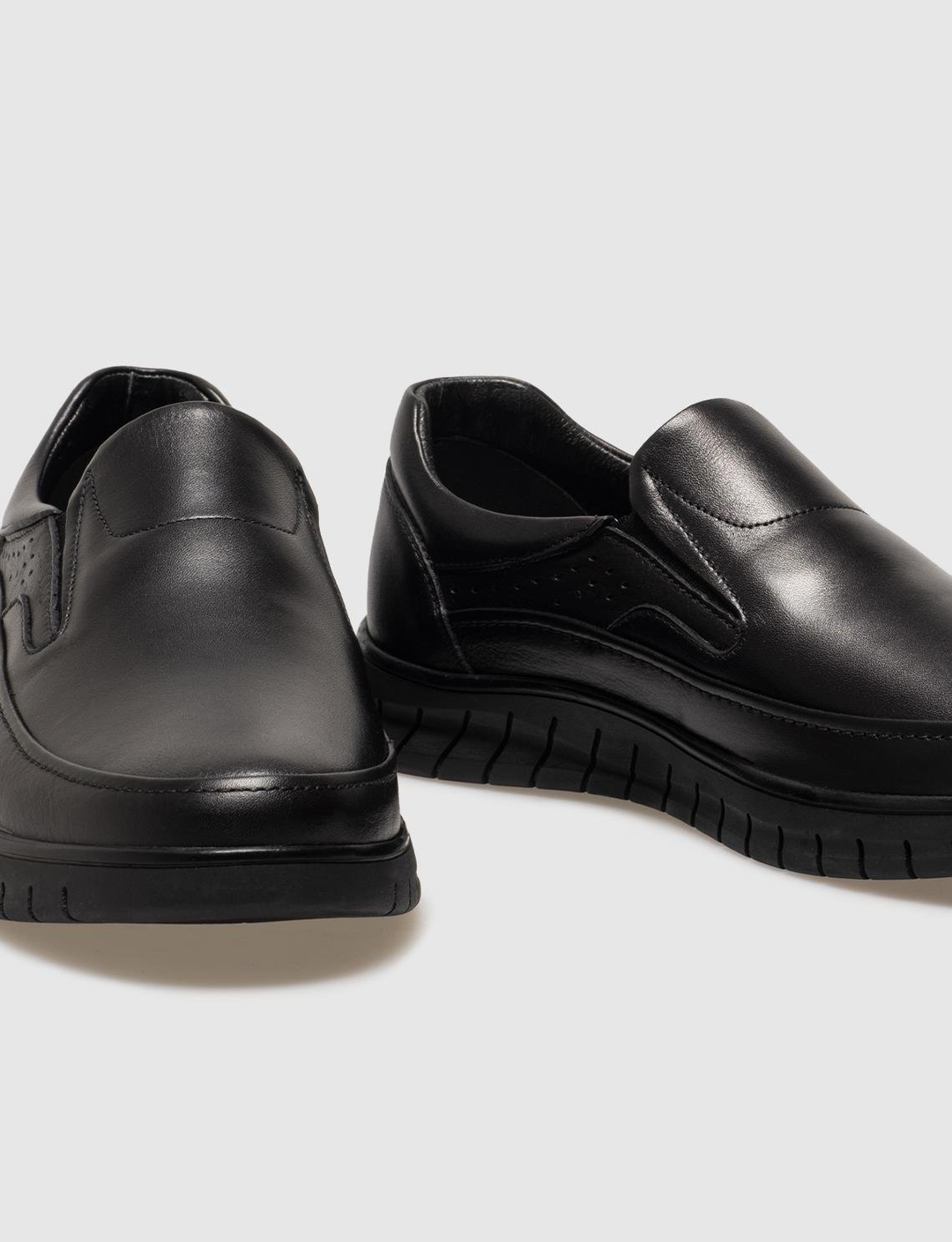 Hakiki Deri Siyah Erkek Günlük Ayakkabı