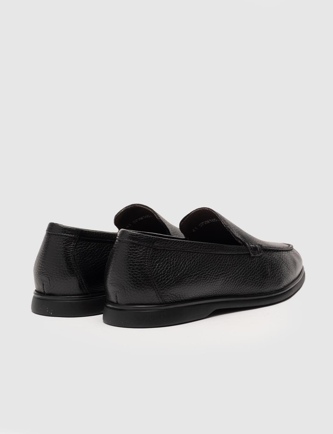 Men Black Genuine Leather Casual Slip Ons