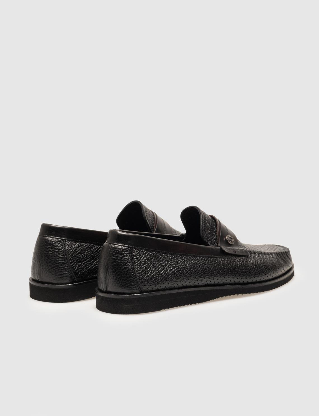 Genuine Leather Black Men Daily Shoes