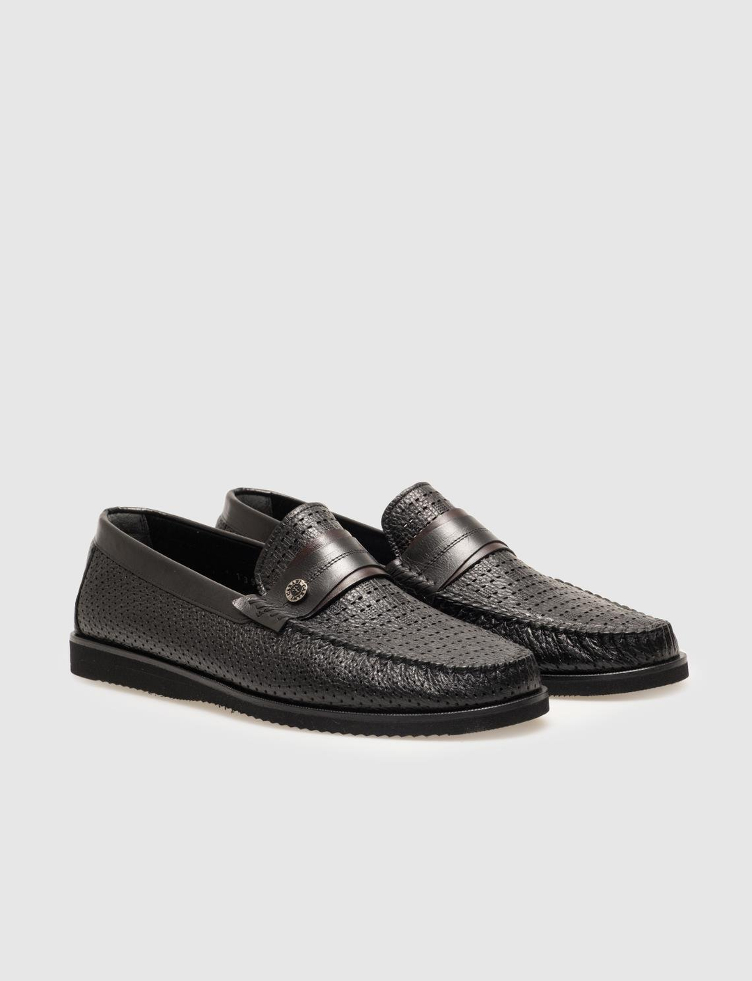 Genuine Leather Black Men Daily Shoes