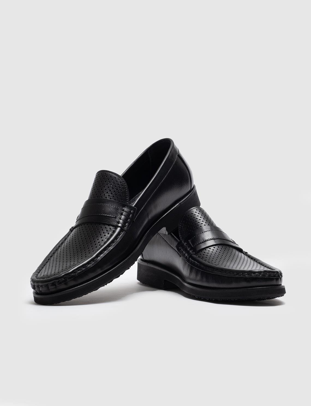 Hakiki Deri Siyah Erkek Günlük Ayakkabı