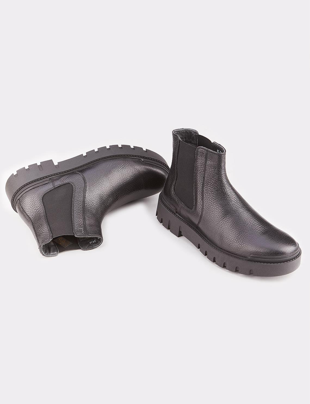 Hakiki Deri Siyah Erkek Günlük Bot